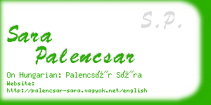 sara palencsar business card